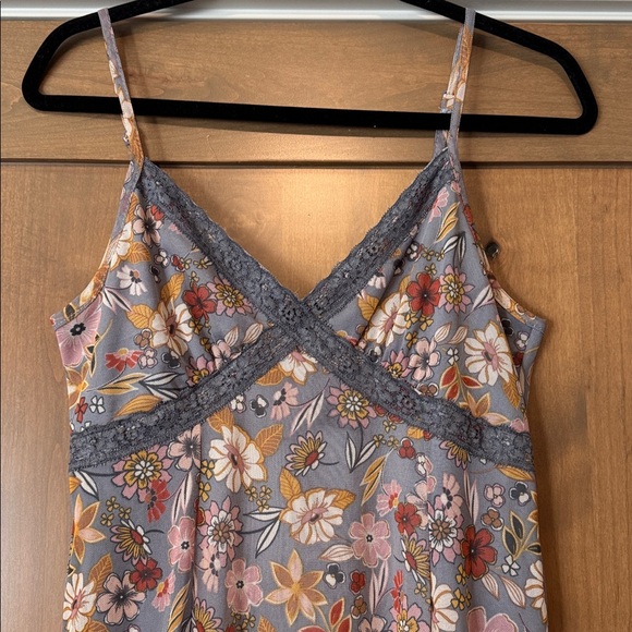 Lace Floral Slip Dress Womens M mesh overlay babydoll whimsy goth Fairy 90’s Y2K - Picture 5 of 12